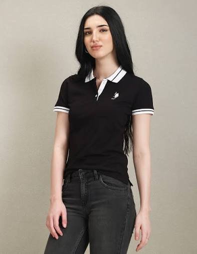 Women's Classic Ribbed Collar Pique Polo