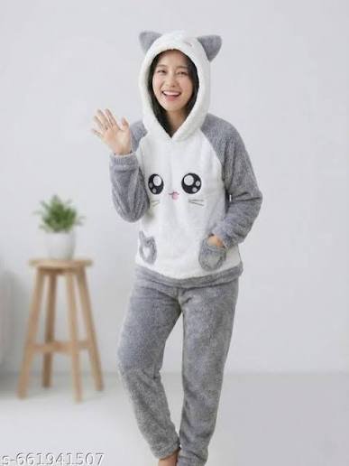 Girls' Cute Bunny Ears Plush Fleece Hoodie