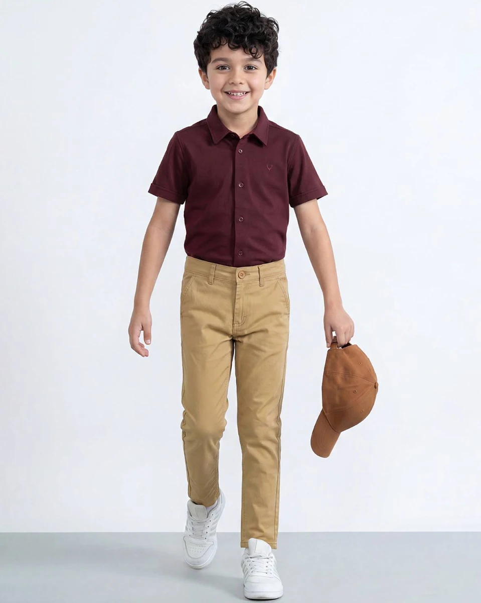 Boys' Stretch Twill Khaki Casual Pants