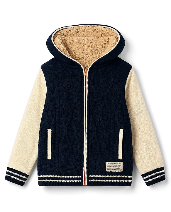 Boys' Colorblock Fleece Warm Winter Hoodie